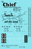 Santa Fe Reefer Despatch 50 Ft Ice Reefer Black Chief/Map - Decal - Choose Scale