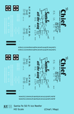 Santa Fe Reefer Despatch 50 Ft Ice Reefer Black Chief/Map - Decal - Choose Scale