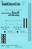Santa Fe Reefer Despatch 40 Ft Ice Reefer Black Grand Canyon - Decal Sheet