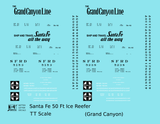 Santa Fe Reefer Despatch 50 Ft Ice Reefer Black Grand Canyon - Decal - Choose Scale