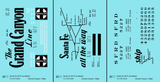 Santa Fe Reefer Despatch 50 Ft Ice Reefer Black Grand Canyon/Map - Decal - Choose Scale
