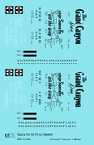 Santa Fe Reefer Despatch 50 Ft Ice Reefer Black Grand Canyon/Map - Decal - Choose Scale