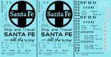 Santa Fe SFRD Steel Ice Reefer Black Late Scheme - Decal - Choose Scale