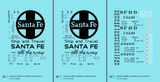 Santa Fe SFRD Steel Ice Reefer Black Late Scheme - Decal - Choose Scale