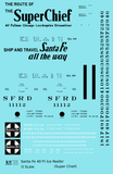 Santa Fe Reefer Despatch 40 Ft Ice Reefer Black Super Chief - Decal - Choose Scale