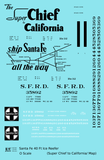 Santa Fe Reefer Despatch 40 Ft Ice Reefer Black Super Chief/Map - Decal - Choose Scale