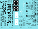 Santa Fe Reefer Despatch 50 Ft Mechanical Reefer Black Super Chief MTC - Decal - Choose Scale