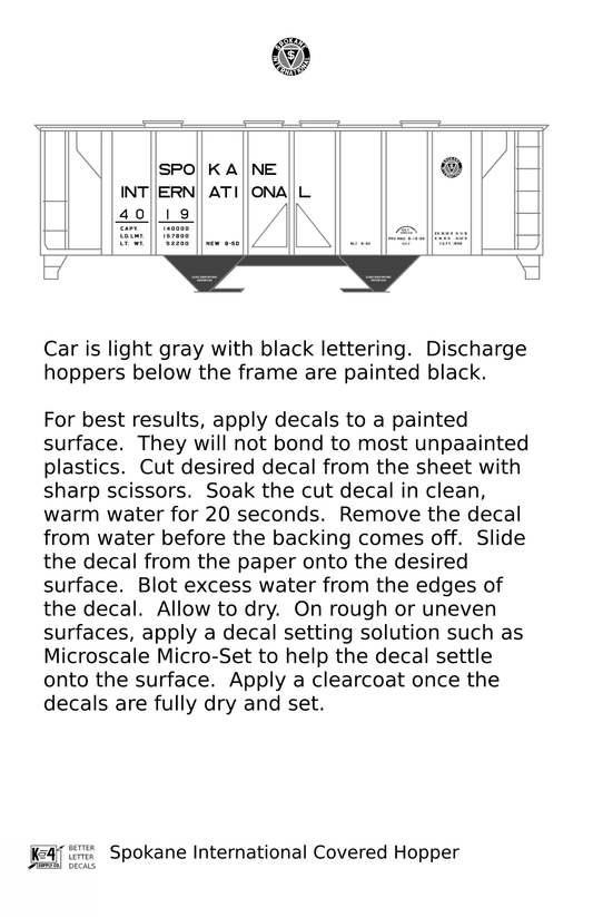 Spokane International 70 Ton Covered Hopper Black