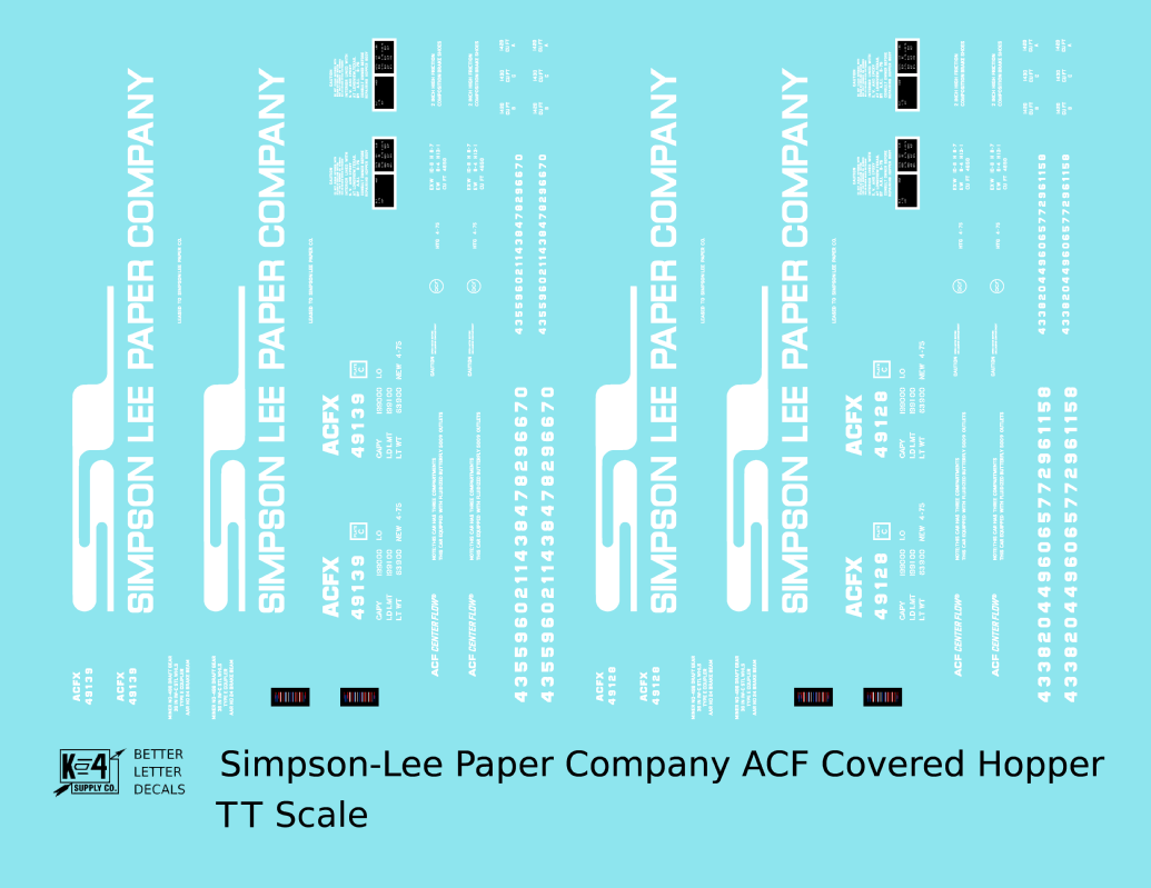 Simpson Lee Paper Co. (ACFX) ACF Covered Hopper White