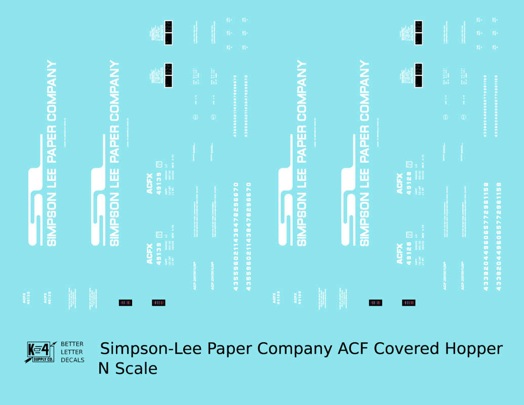 Simpson Lee Paper Co. (ACFX) ACF Covered Hopper White