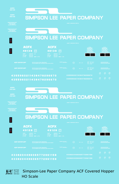 Simpson Lee Paper Co. (ACFX) ACF Covered Hopper White