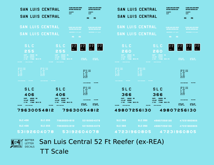 San Luis Central 50 Ft Steel Ice Reefer Black and White Ex-REA Cars