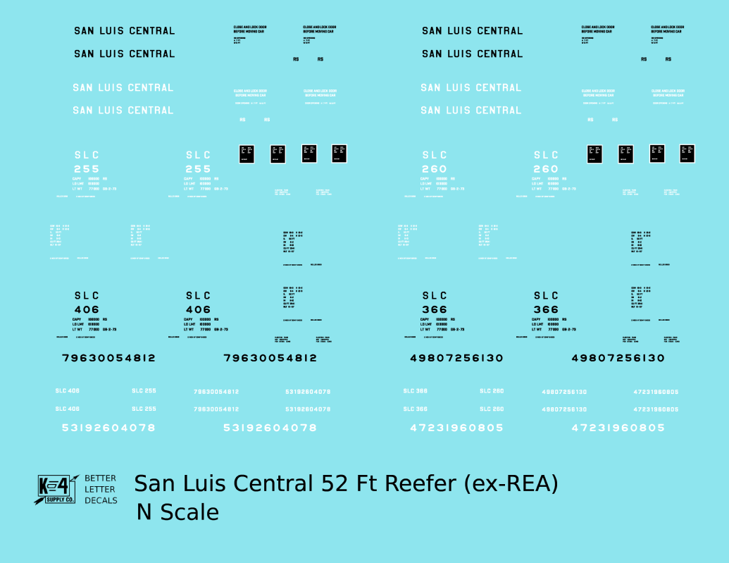 San Luis Central 50 Ft Steel Ice Reefer Black and White Ex-REA Cars