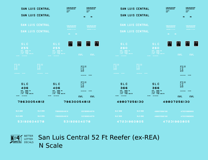 San Luis Central 50 Ft Steel Ice Reefer Black and White Ex-REA Cars