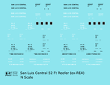 San Luis Central 50 Ft Steel Ice Reefer Black and White Ex-REA Cars