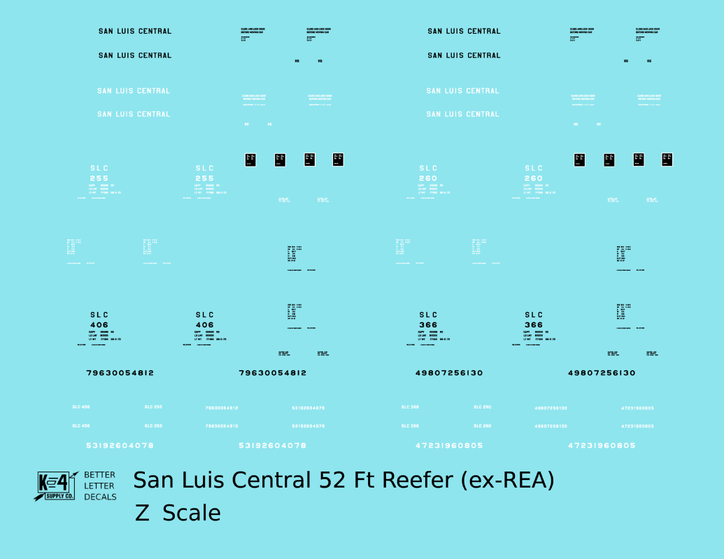 San Luis Central 50 Ft Steel Ice Reefer Black and White Ex-REA Cars