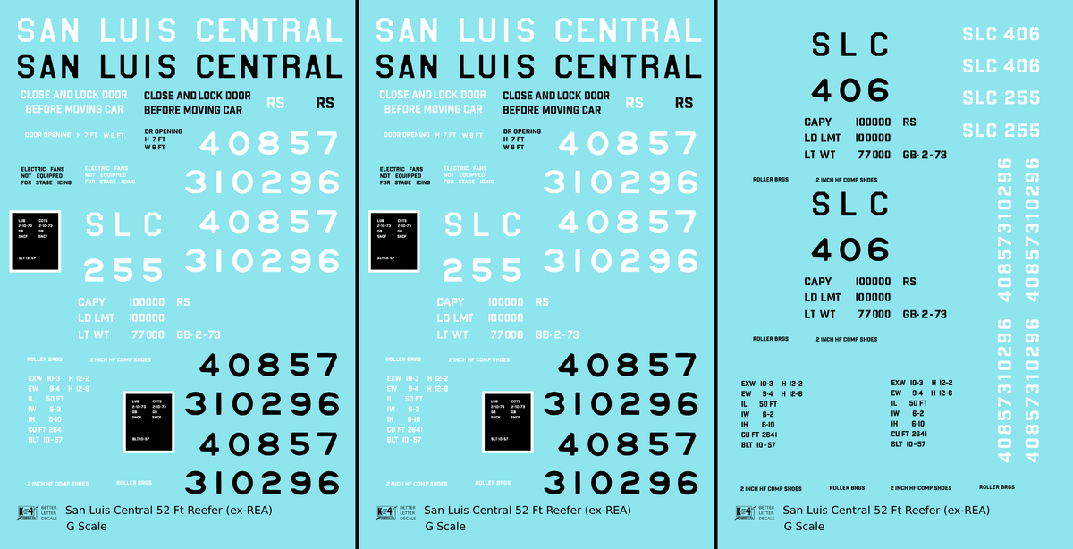 San Luis Central 50 Ft Steel Ice Reefer Black and White Ex-REA Cars