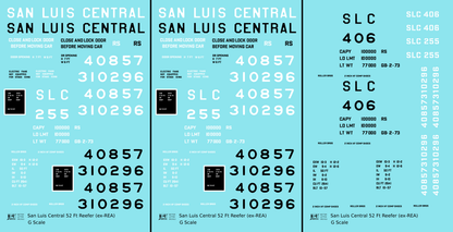 San Luis Central 50 Ft Steel Ice Reefer Black and White Ex-REA Cars
