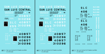 San Luis Central 50 Ft Steel Ice Reefer Black and White Ex-REA Cars