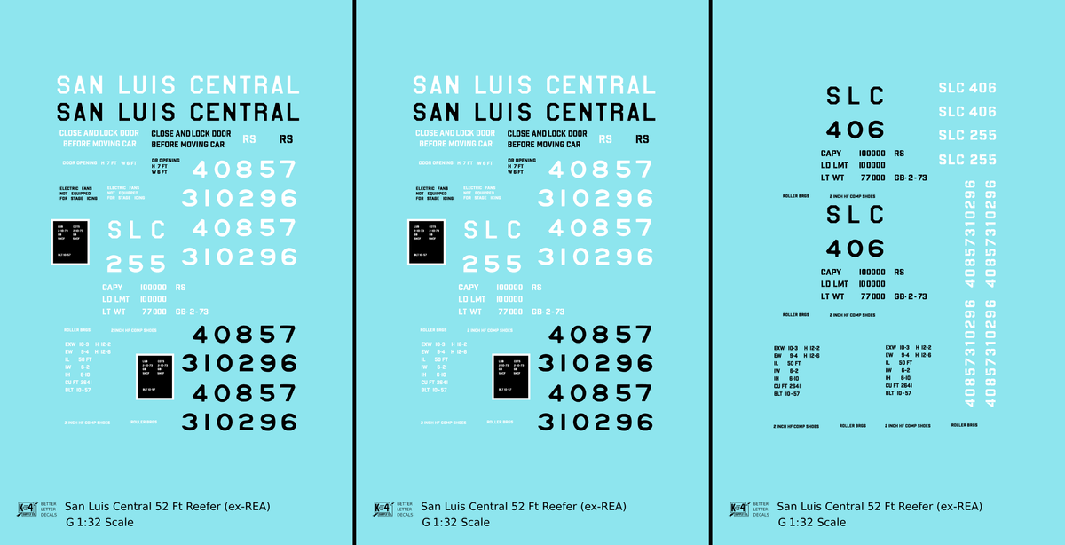 San Luis Central 50 Ft Steel Ice Reefer Black and White Ex-REA Cars