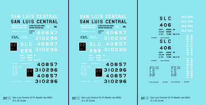 San Luis Central 50 Ft Steel Ice Reefer Black and White Ex-REA Cars