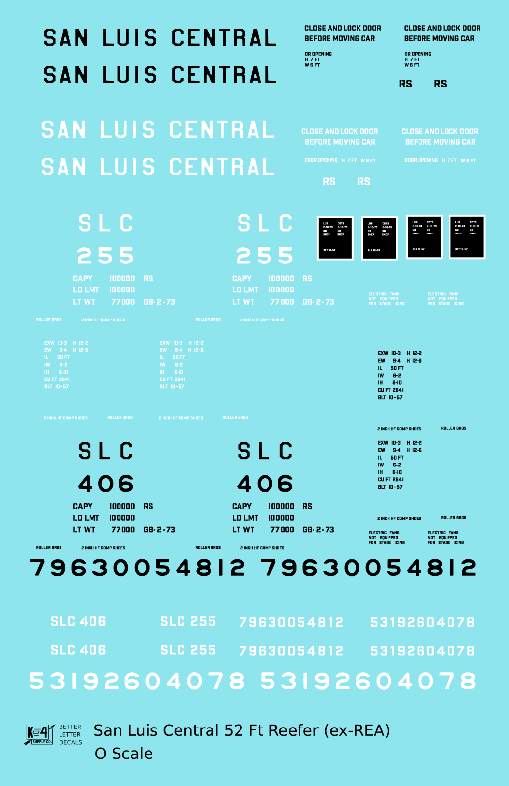 San Luis Central 50 Ft Steel Ice Reefer Black and White Ex-REA Cars