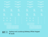 Sydney & Louisburg Offset Twin Hopper White Nova Scotia - Decal - Choose Scale