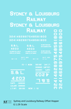 Sydney & Louisburg Offset Twin Hopper White Nova Scotia - Decal - Choose Scale