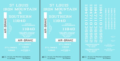 St Louis, Iron Mountain & Southern 34 Ft Boxcars White StLIM&S