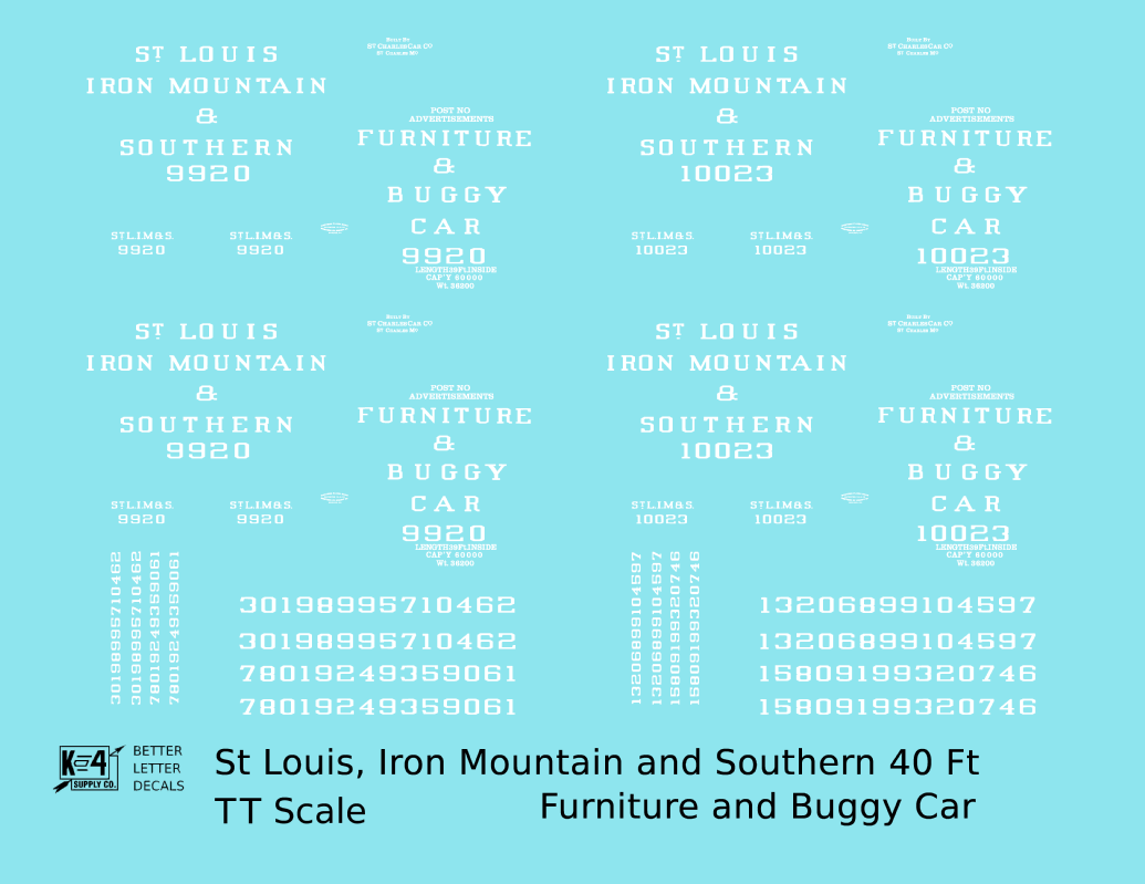 St Louis Iron Mountain Southern Furniture Buggy Boxcar StLIM&S