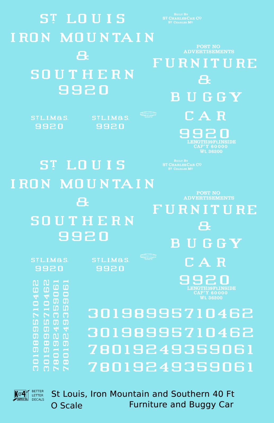 St Louis Iron Mountain Southern Furniture Buggy Boxcar StLIM&S