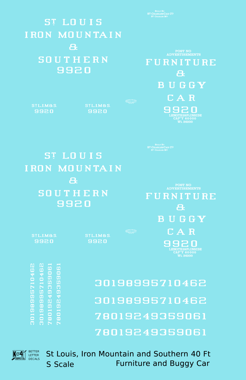 St Louis Iron Mountain Southern Furniture Buggy Boxcar StLIM&S