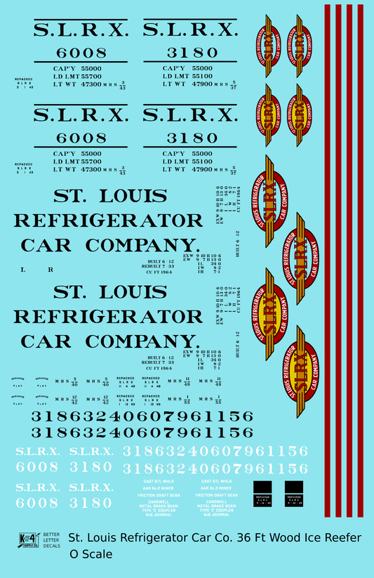 St. Louis Refrigerator Car Co. 36 Ft Wood Ice Reefer Black and Red