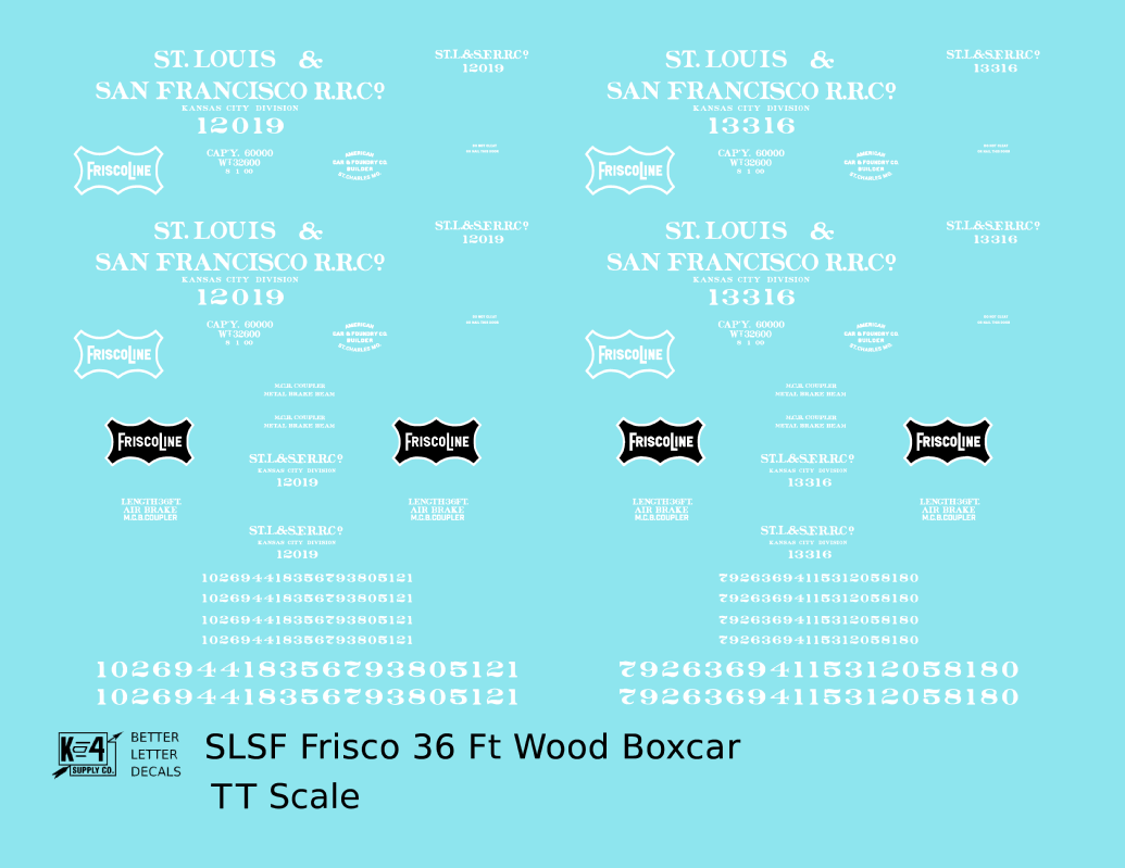 SLSF Frisco 36 Ft Wood Boxcar White