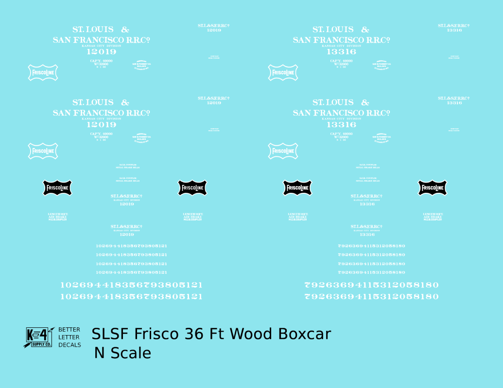 SLSF Frisco 36 Ft Wood Boxcar White