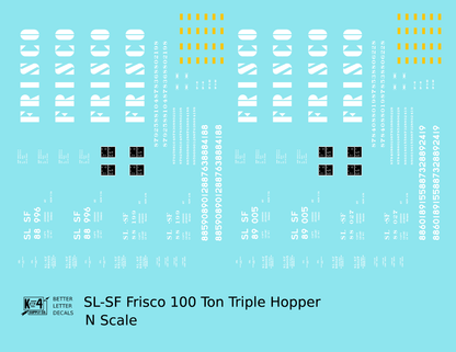 SLSF Frisco 100 Ton Triple Hopper White