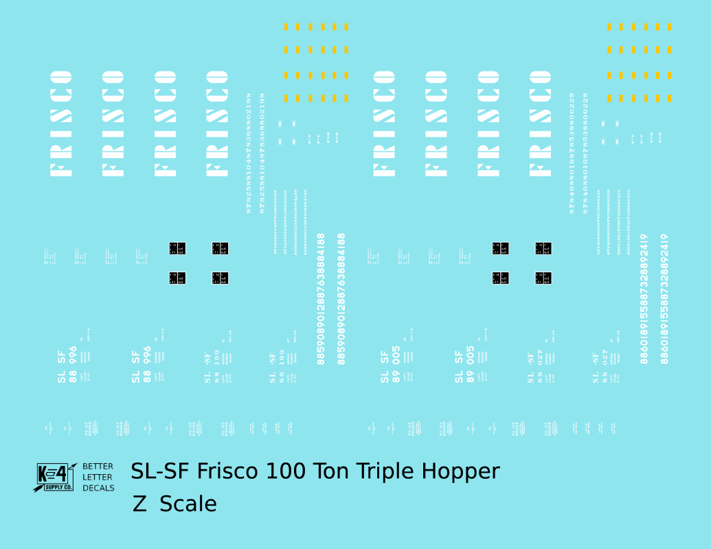 SLSF Frisco 100 Ton Triple Hopper White