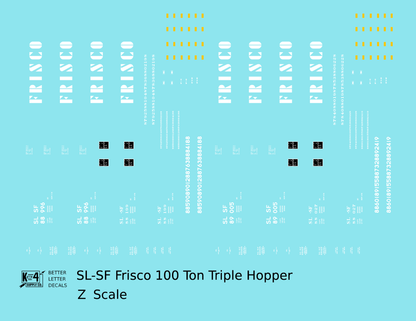 SLSF Frisco 100 Ton Triple Hopper White