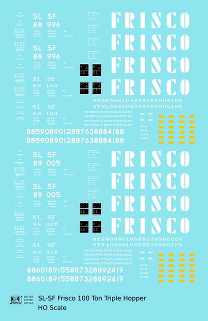 SLSF Frisco 100 Ton Triple Hopper White
