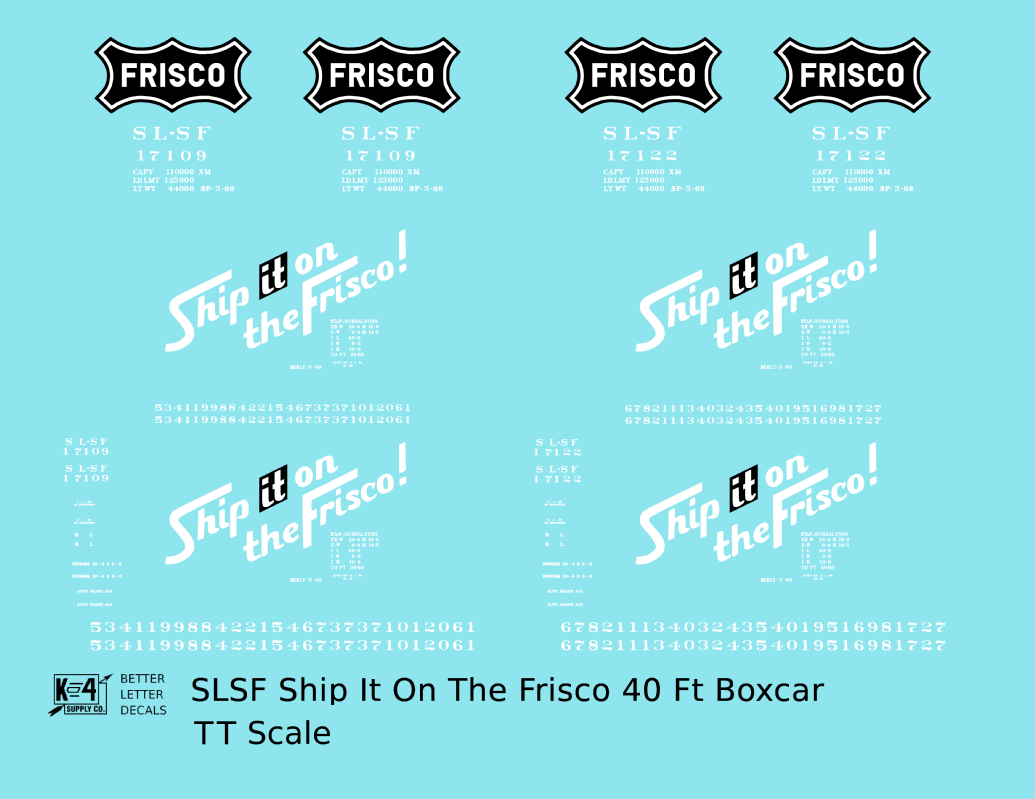 SLSF Frisco 40 Ft Boxcar White Ship It On The Frisco