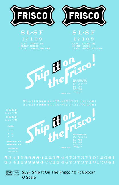 SLSF Frisco 40 Ft Boxcar White Ship It On The Frisco