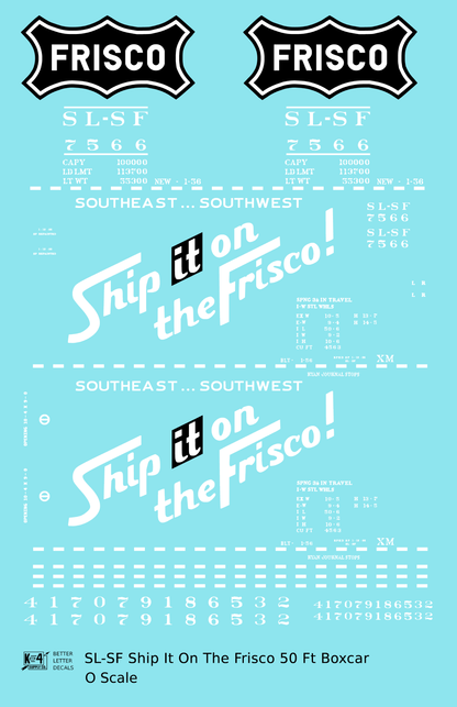 SLSF Frisco 50 Ft Boxcar White Ship It On The Frisco