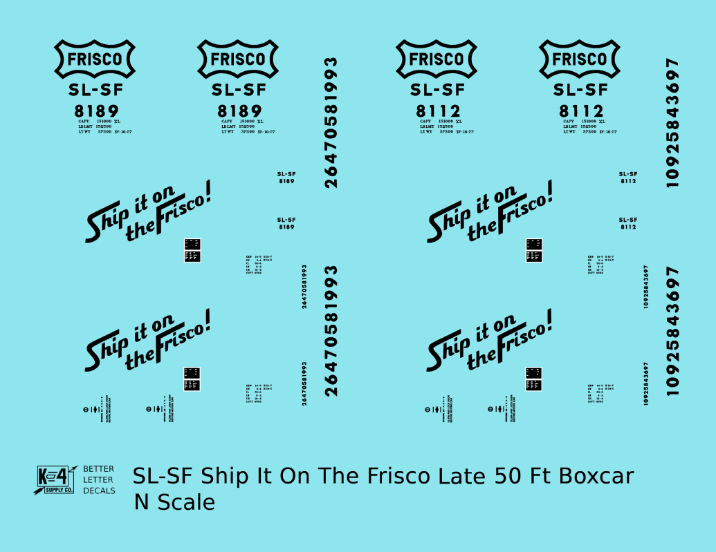 SLSF Frisco 50 Ft Boxcar Black Late Scheme