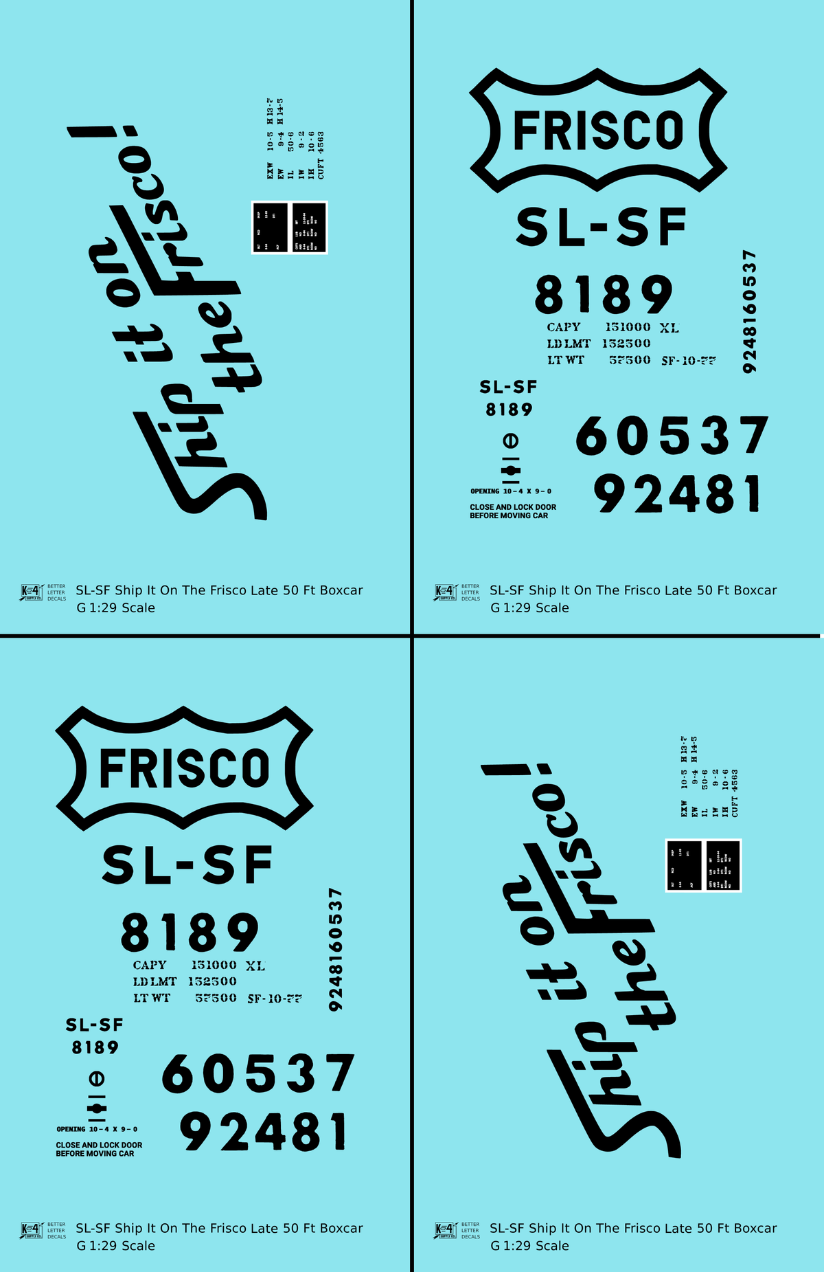 SLSF Frisco 50 Ft Boxcar Black Late Scheme