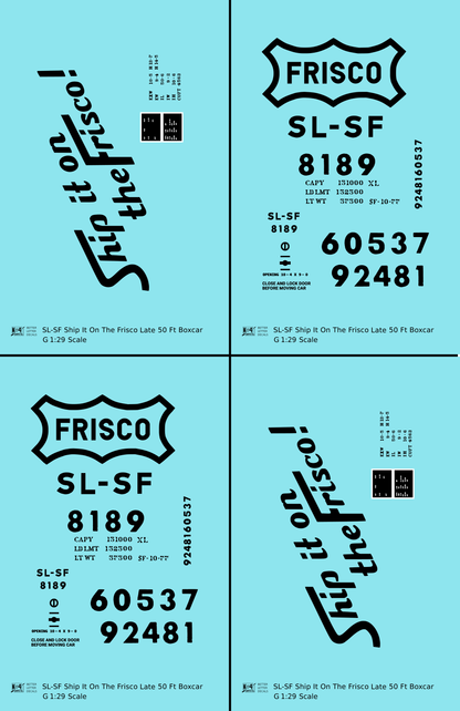 SLSF Frisco 50 Ft Boxcar Black Late Scheme