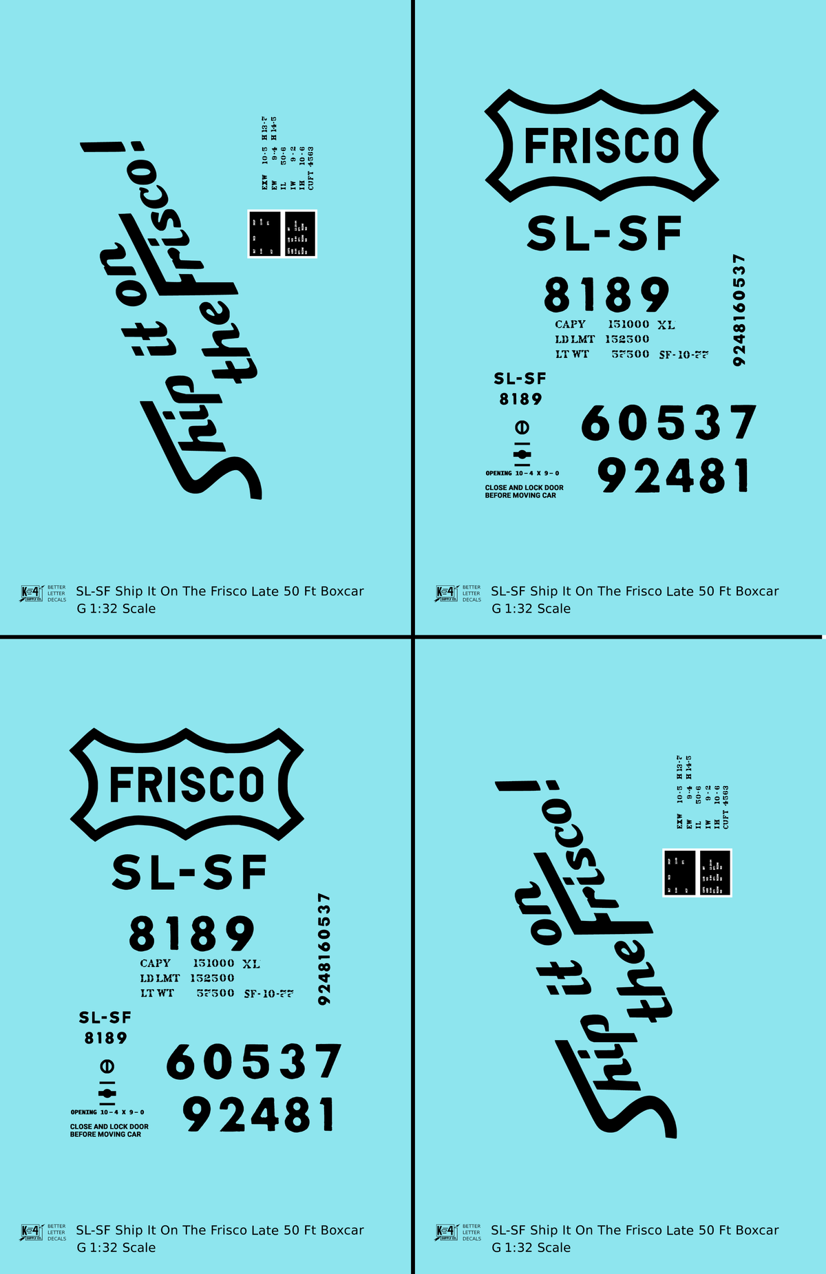 SLSF Frisco 50 Ft Boxcar Black Late Scheme