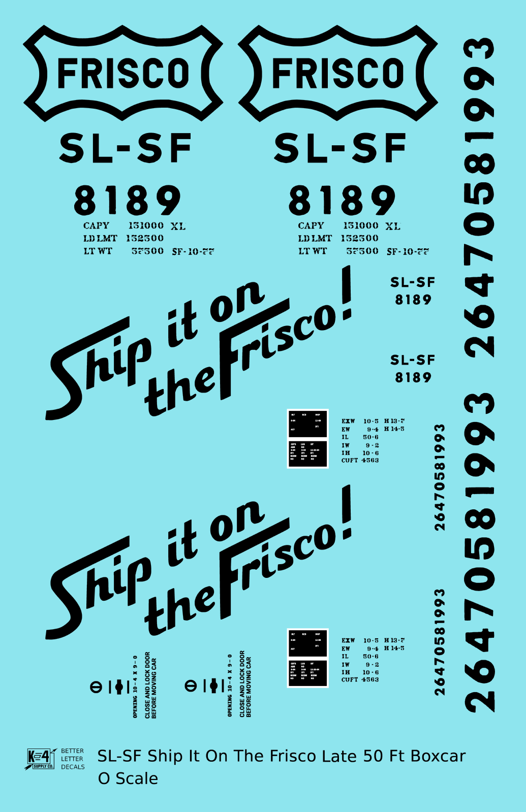 SLSF Frisco 50 Ft Boxcar Black Late Scheme