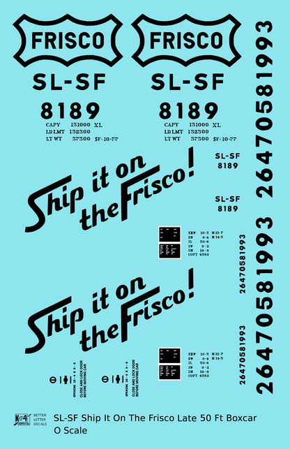 SLSF Frisco 50 Ft Boxcar Black Late Scheme