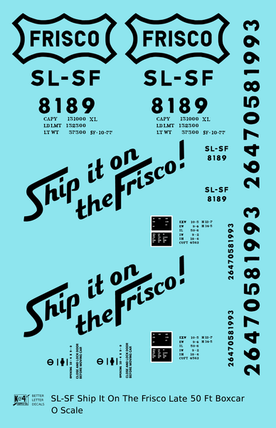 SLSF Frisco 50 Ft Boxcar Black Late Scheme