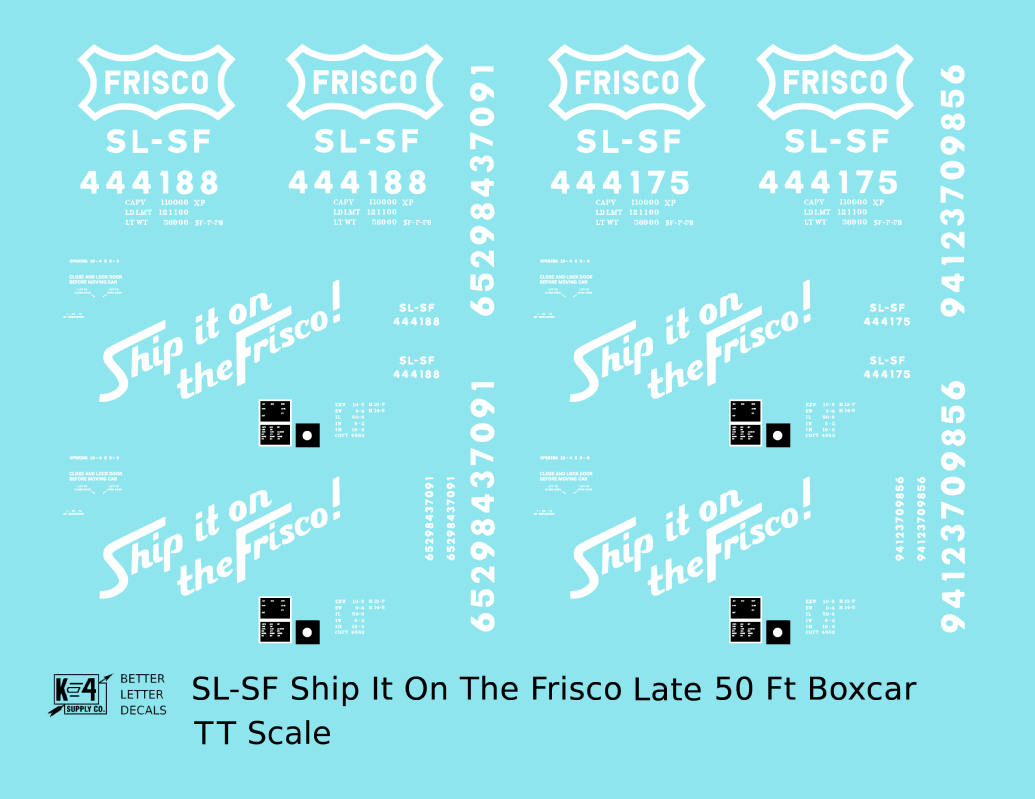 SLSF Frisco 50 Ft Boxcar White Late Scheme